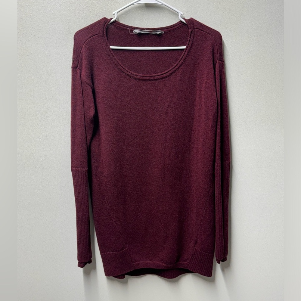 Athleta Maroon Extra Fine Merino Wool Sweater